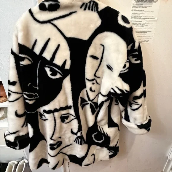 Artistic vintage Donnybrook Black and White Women's Teddy Jacket - Picture 4 of 8